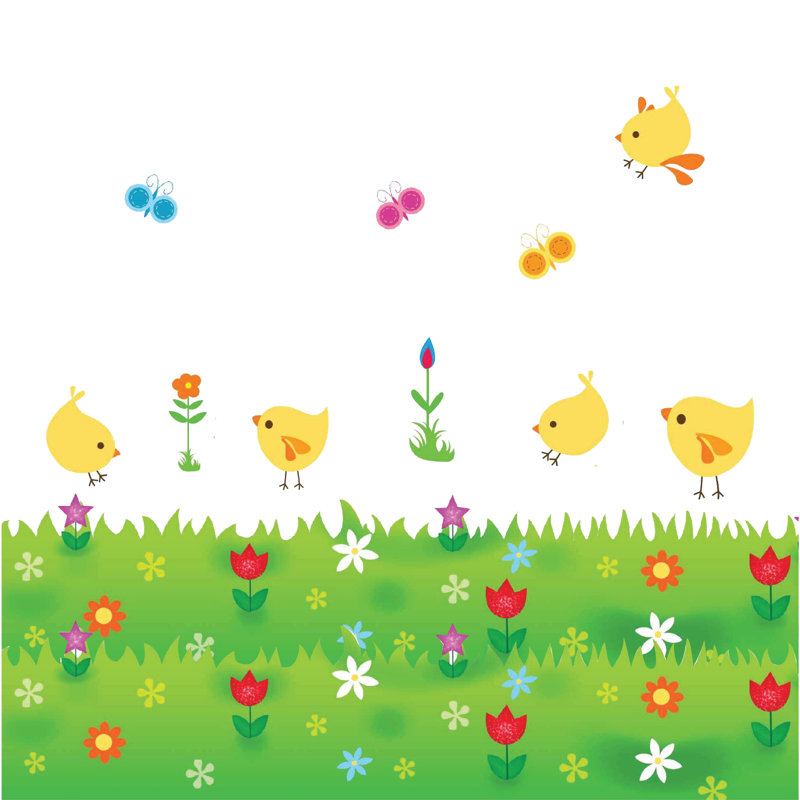 Little Chick Grass Kids Wall Sticker