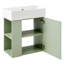 Meuble-lavabo flottant de style moderne avec lavabo en céramique et rangement à gauche-1047013161