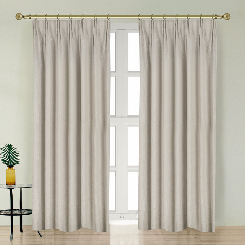 Newport Blackout Curtain Single Panel, Greige, 50" W x 64" L