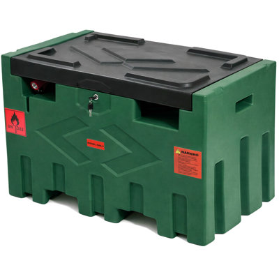 Portable 50 Gallon Fuel Tank with Pump for Diesel,Portable Fuel Tank with 12V Electric Fuel Transfer Pump and 15ft Rubber Hose