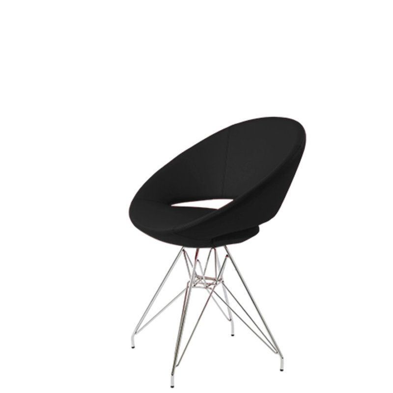 Chaise d'appoint rembourrée Hedgepeth Tower, Similicuir noir