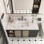 Comptoir de meuble-lavabo en marbre de 43 po, comptoir blanc avec 3 trous de robinet pré-percés, comptoir de salle de bain avec lavabo central rectangulaire encastré et dosseret de 4 po de hauteur