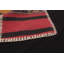 Tapis rouge / noir / orange en laine tissé à la main de conception unique 7 pi 7 po x 10 pi 2 po Zilla
