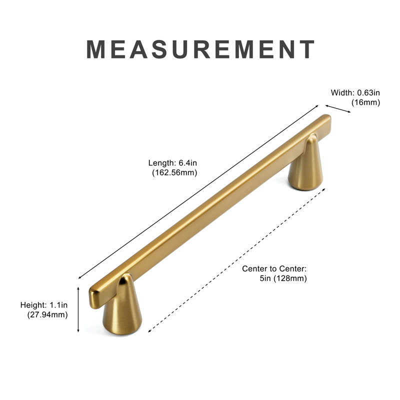 New Collection Epic Center To Center Cabinet Pull, Gold, 5
