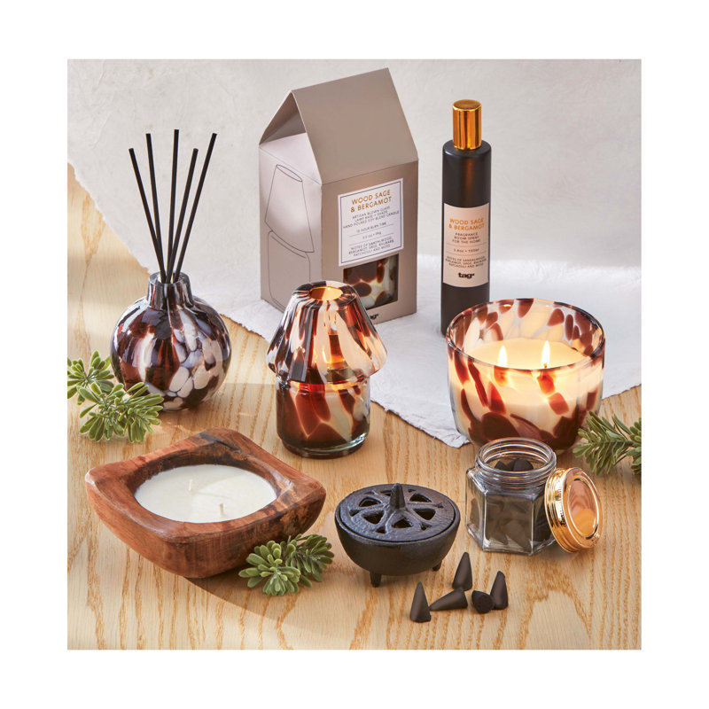 Bougie en bois sauge et bergamote