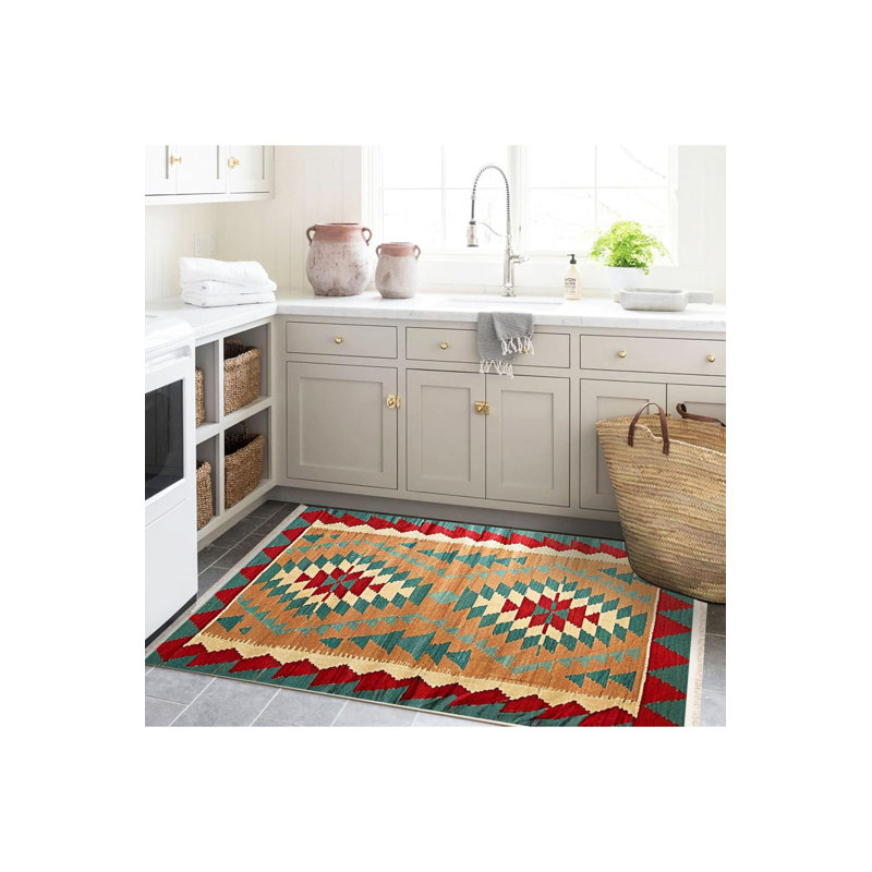 Tapis décoratif lavable à la machine Rio, Sous-tapis rectangulaire de 3 pi 3 po x 4 pi 11 po