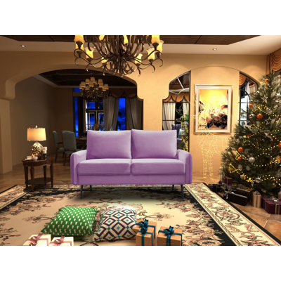 Dotson 58" Velvet Round Arm Sofa Loveseat