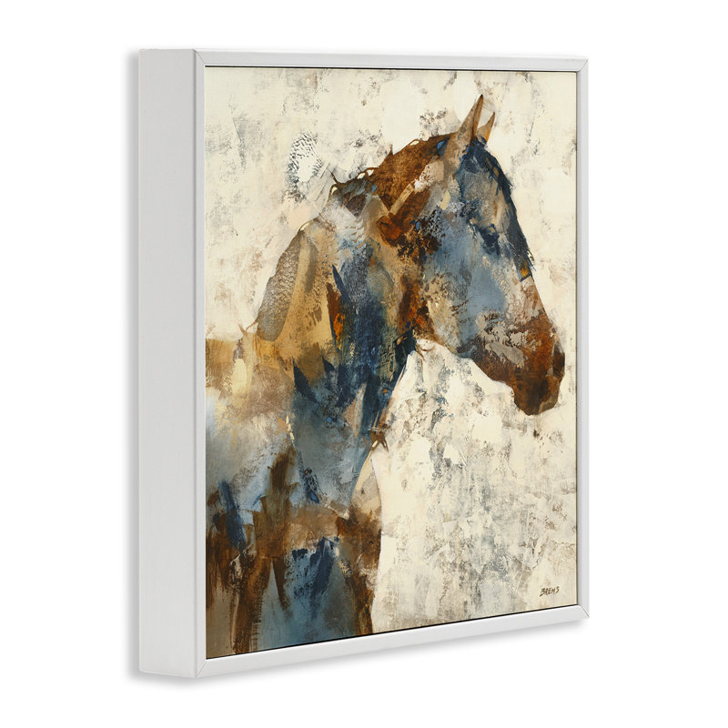 «Earthy Abstract Layered Horse», estampe numérique encadrée par Scott Brems, H 24 po x l 24 po x P 1,5 po