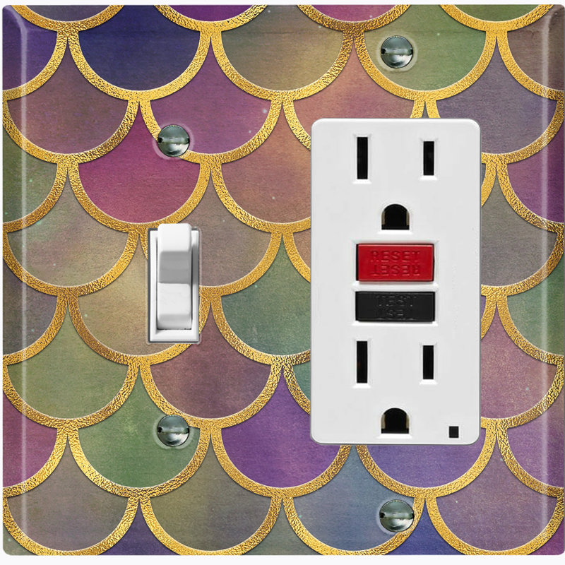 Plaque murale 2 bandes Mermaid, Mauve/vert