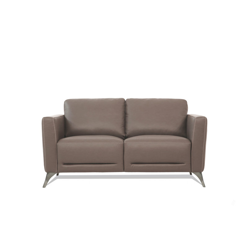 Causeuse en cuir taupe (assemblée), Taupe