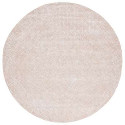 Brunilde Chevron Handmade Tufted Area Rug in Pink/Ivory