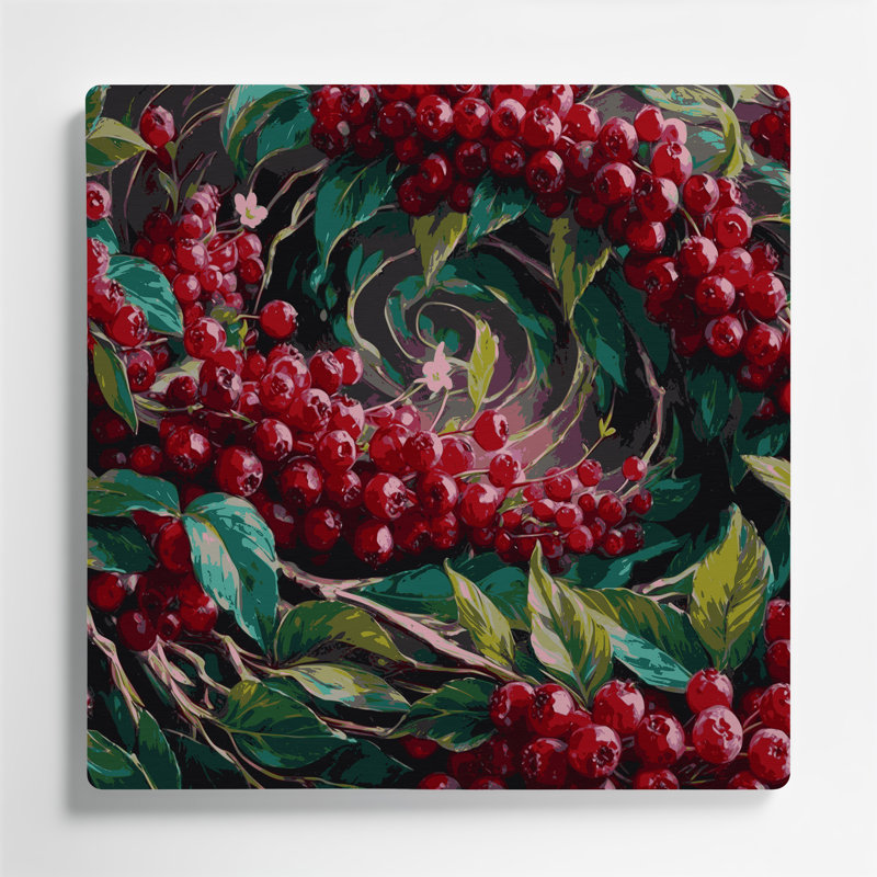 Art mural en métal «Fruit Lingonberry», H 16 po x l 16 po