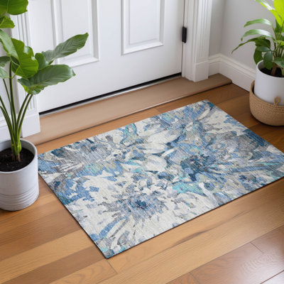 Machine Washable Indoor/Outdoor Chantille ACN2340 Floral Rug