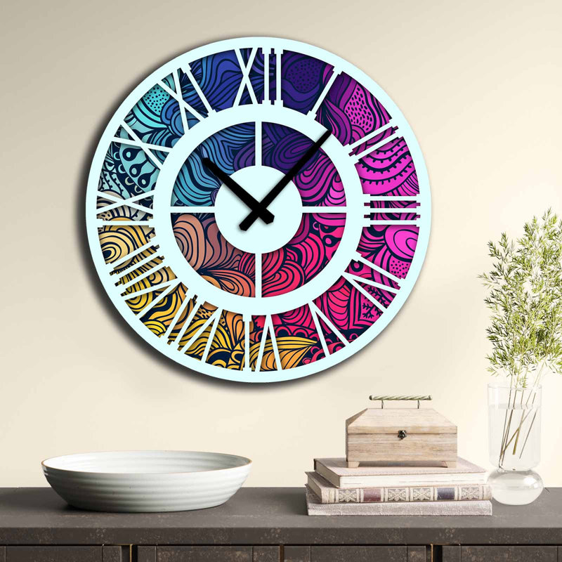Horloge murale élégante Elegant, 19,7 pouces de diamètre | 100% panneau de fibres à densité moyenne, épaisseur: 0,2 pouce | Design minimaliste élégant pour la décoration de la maison et du bureau | Parfait pour le salon, la chambre à coucher et 