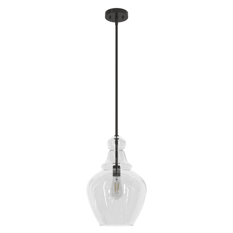 Maple Park 1 Light Bell Pendant, Noble Bronze, 18" H x 12" W x 12" D