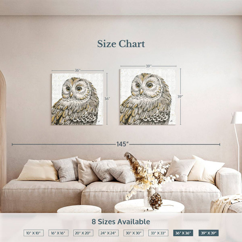 Brampt Beautiful Owls I, H 36 po x l 36 po