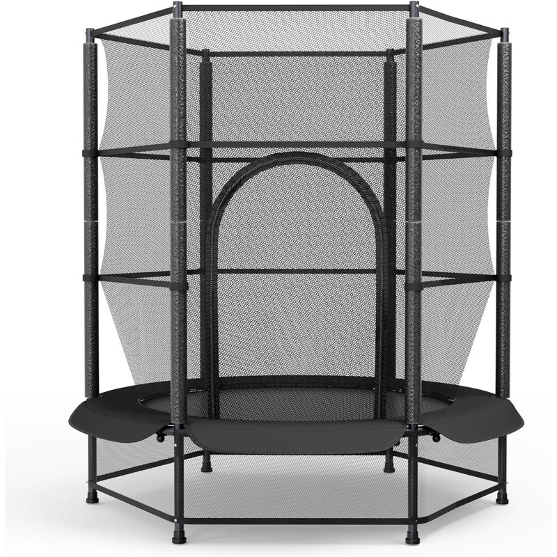 Freeport Park 30.5cm Round Backyard Trampoline with Safety Enclosure