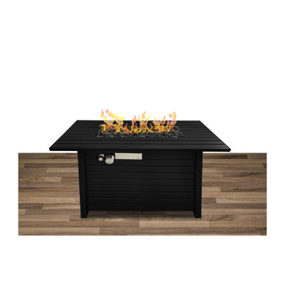 Table de foyer d'extérieur en acier au propane / gaz naturel avec couvercle
