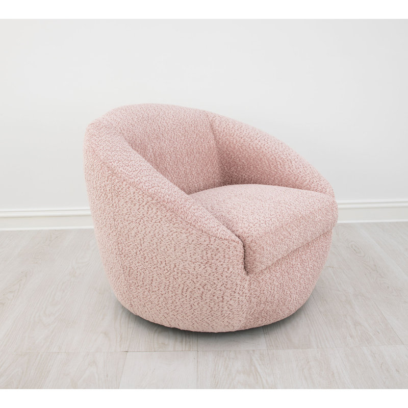 Olivia Swivel Barrel Chair, Dusty Rose