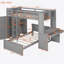 Lit mezzanine simple avec lit autoportant, tablettes, bureau et garde-robe gris (ANCIEN SKU: LT000820AAE)