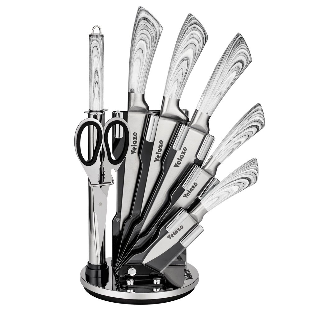 8 Piece Stainless Steel Knife Block Set