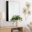 Miroir de commode Suni, 40 po, bois taupe clair élégant, conception sans cadre-116748682