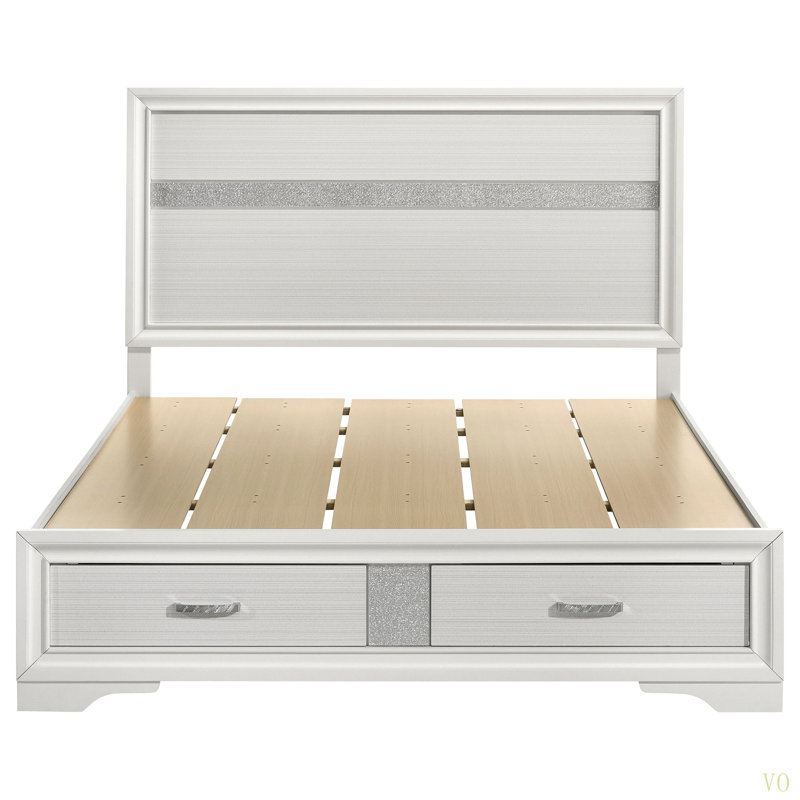 Orchid Storage Bed, White, Queen