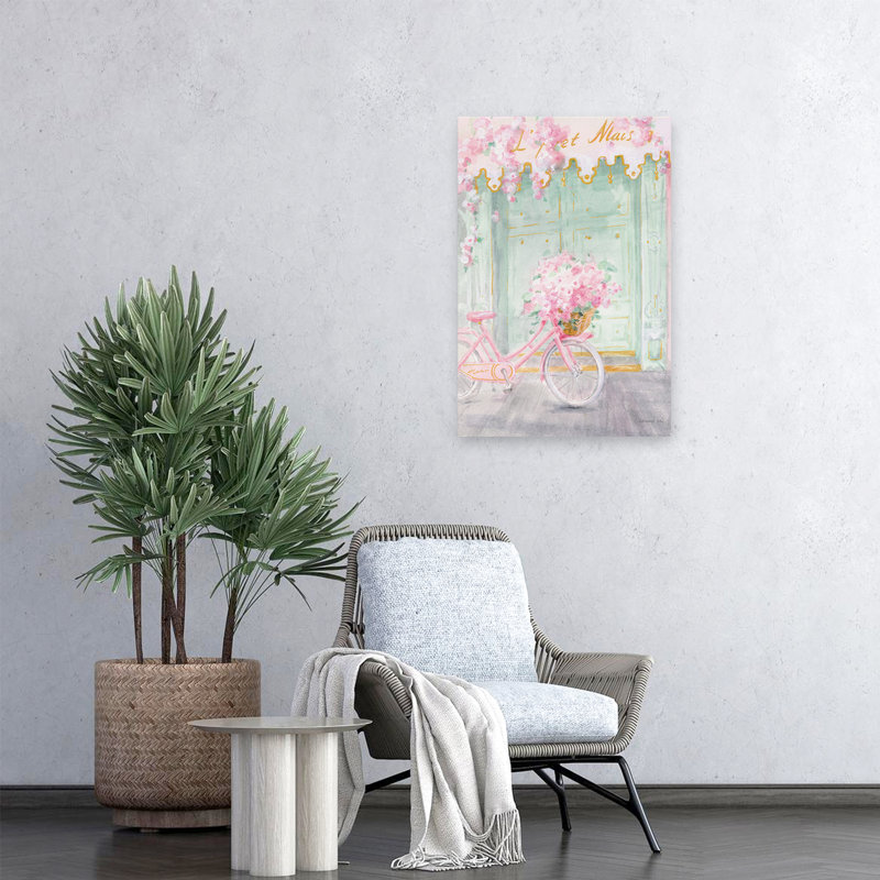 Turquoise et panier pastel Paris I Art, H 24 po x l 16 po