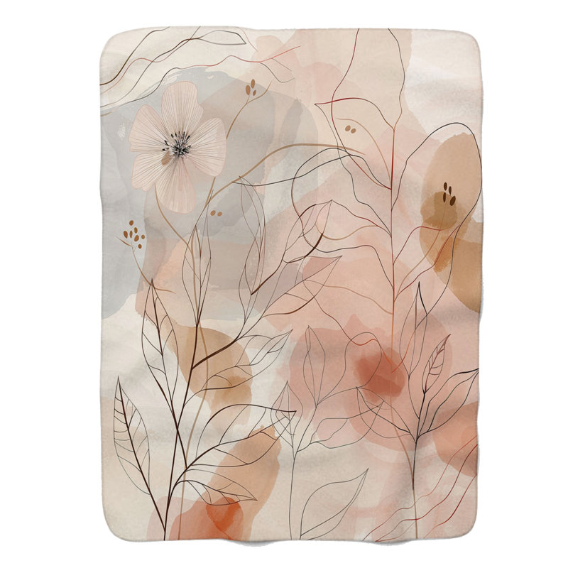 Rose Wabi Sabi - 1 pièce Sherpa Premium, Grand lit