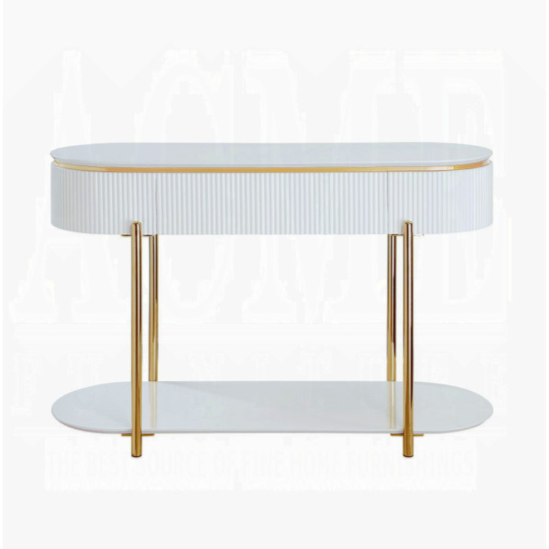 High Gloss Sofa Table with Metal Leg Gold Coffee Table