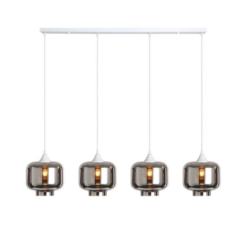 Khue 4 - Light Kitchen Island Pendant, White, Silver