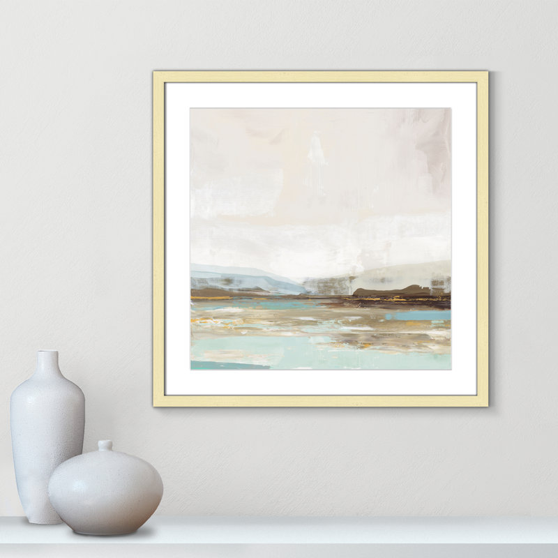 «Vibrance of Blue Print» par Allison Pearce, Doré, H 23,5 po x l 23,5 po