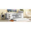 Lit de jour simple avec accoudoirs de rangement, lit gigogne et station de charge, blanc-129443192