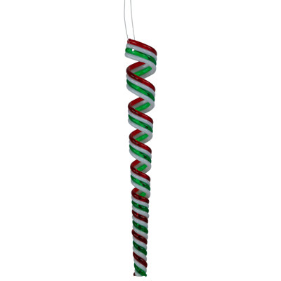 7 " Striped Plastic Candy Cane Ornament