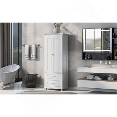 Grande armoire de rangement avec deux tiroirs pour la salle de bain