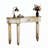 47 Inch Half-Moon Mirrored Console Table with Fluted Glass and Crystal Knob, Perfect for Entryway or Bedroom-1923691276