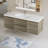 60" Floating Bathroom Vanity Modern Wall-Mounted Single Vanity with Integrated Resin Top Basin, 2 Cabinets and 2 Soft Close Drawers, Full Assembly-2095540474