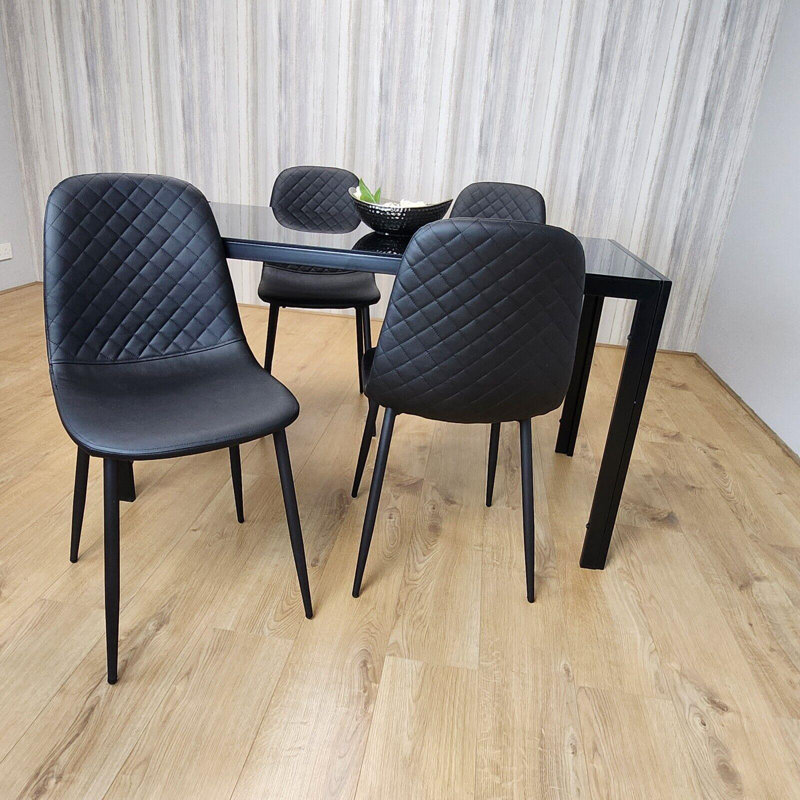 Lindon 4 - Person Dining Set, Black