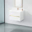 Meuble-lavabo de salle de bain avec comptoir et rangement - 30 po, meuble-lavabo de comptoir flottant élégant, hygiénique et élégant