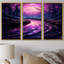 «Purple Forest River Enchanted Forest Sunset», ensemble d'impression d'art mural-108318969-108318970