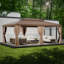 20 pi L 14 pi. D Pavillon de jardin en aluminium avec double toit