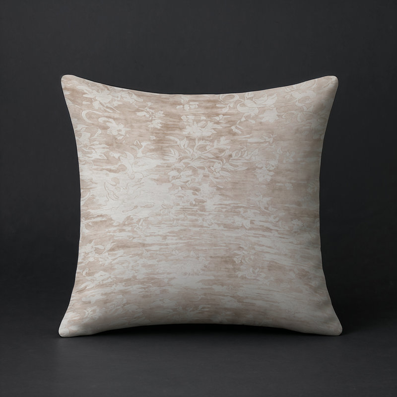 Coussin décoratif intérieur et extérieur Modern, Carré 16 po, Beige abstrait 1
