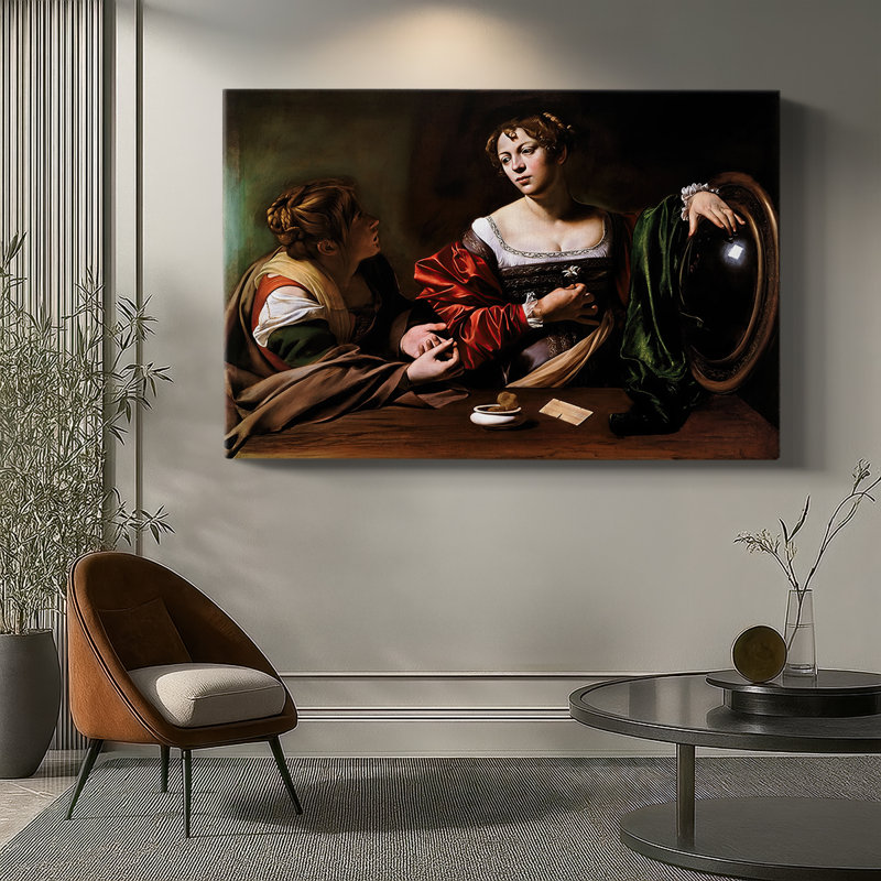 Martha and Mary Magdalene-Caravaggio-Gallery Wrapped Canvas-c. 1598, 40 x 60
