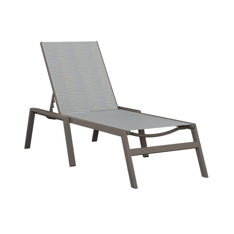 Berlin Gardens Vida Chaise Armless Lounge, Light Gray, Graphite