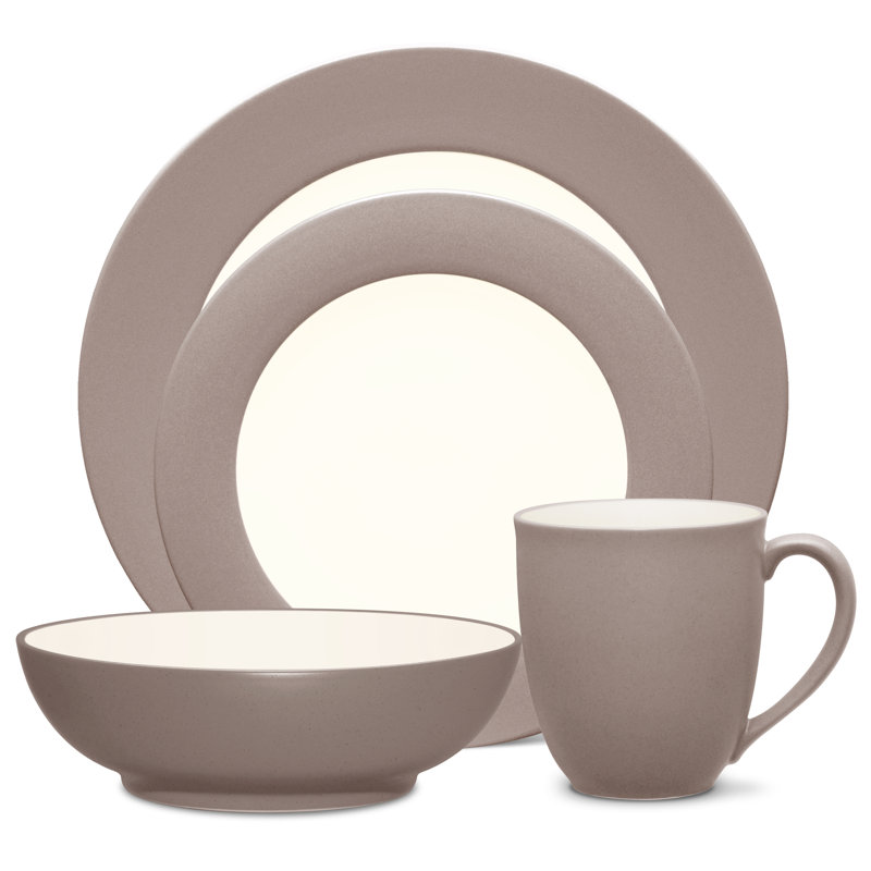 Noritake Colorwave Rim 4-Piece Place Setting, Service for 1, Clay