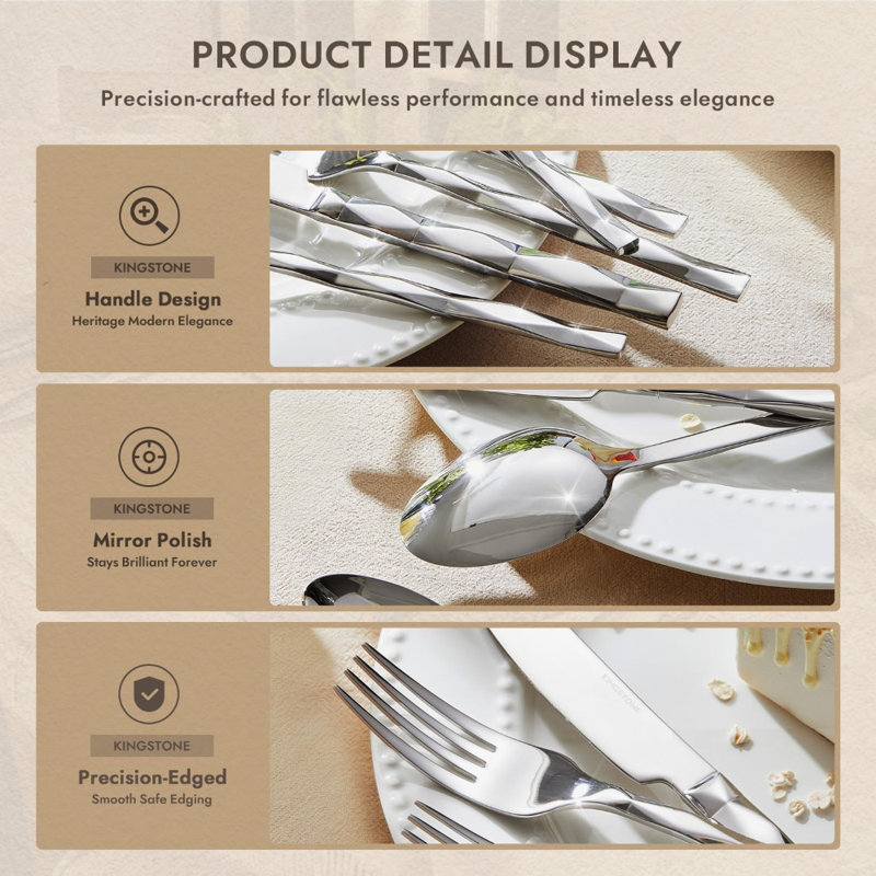 Silverware Set, Luxury 20 Piece Flatware Set for 4