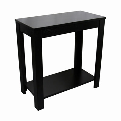Wooden End Table With Open Shelf