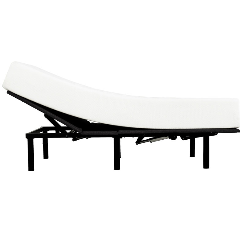 Base de lit réglable moderne pour lit simple TG Télécommande câblée. Moteurs silencieux pour la tête et le pied. Supports de tête de lit. Antidérapant. Capacité de 750 lb Noir Chambre à coucher. Base contemporaine captivante. Télécommande. Allure