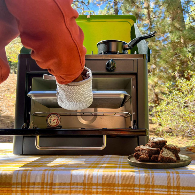 Hike Crew Outdoor Gas Camping Oven w/Carry Bag | CSA Approved Portable  Propane-Powered 2-Burner Stove & Oven | Auto Ignition, Overheat Safety  Shutoff