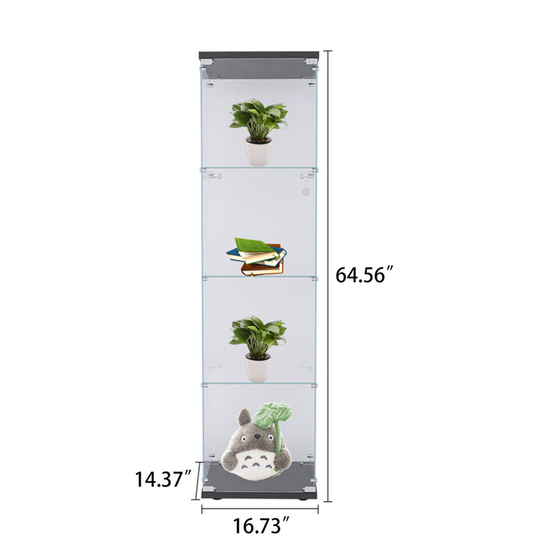 Vitrine de tour 64,56 "H x 16,73", Noir
